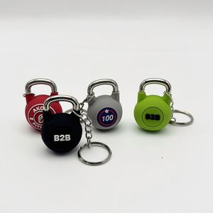 Wholesale <b>Mini</b> Rubber Kettlebell Keychain PVC Fitness Pendant for <b>Backpacks</b> & Gym Bags Sport-Themed Accessories with logo - Product Image 5