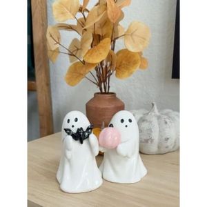 ตุ๊กตาผีฮาโลวีนขนาด 4.5 นิ้ว ทำจากเรซิ่น ตกแต่งด้วยค้างคาวและฟักทอง สำหรับตกแต่งบ้าน สำนักงาน ภายในและภายนอกอาคารในวันฮาโลวีน - Product Image 2