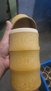 Pot à matcha en bambou, récipient de stockage de thé naturel avec couvercle en bambou, sans danger pour les aliments, pour poudre de matcha, thé, café - Product Image 3