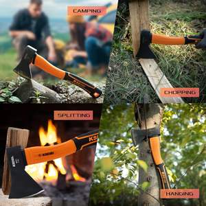Hache <span class=keywords><strong>de</strong></span> camping compacte KSEIBI pour l'extérieur, lame en acier forgé, manche en fibre <span class=keywords><strong>de</strong></span> verre anti-choc, 1,3 livre, étanche - Product Image 5