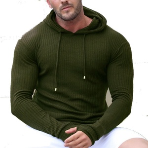 Sudadera con Capucha Deportiva Personalizada al por Mayor para Hombre, Ropa de Entrenamiento Ajustada de Primavera y Otoño, de Punto, de Manga Larga - Product Image 4