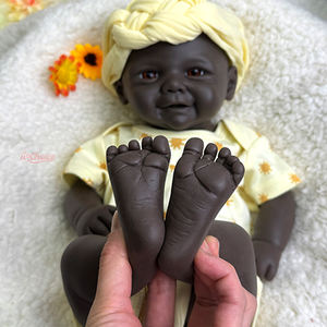 Authentische 17 Zoll Vivienne Afroamerikanische Reborn Neugeborene Anatomisch Korrekte Baby-Silikon-Modepuppe für Filmrequisiten - Product Image 6