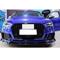 Grille de pare-chocs avant de haute qualité pour Audi A3 2017-2019 modifiée en grille RS3, grille en nid d'abeille en ABS avec ACC