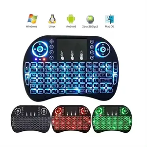 2024 Hot selling 7 Backlit English 2.4G Air Mouse Remote for Android TV Box PC I8 Mini Wireless Keyboard Factory Price