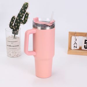 Gobelet de voyage H1.0 pour voiture, 40 oz, à double paroi isolée, avec couvercle, paille et base antidérapante, personnalisable avec logo ODM - Product Image 1
