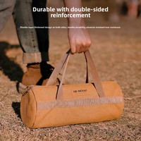 Sac de rangement cylindrique portable en toile imperméable pour accessoires de tente de camping, hameçons et équipement de randonnée compact, grand modèle 35 cm