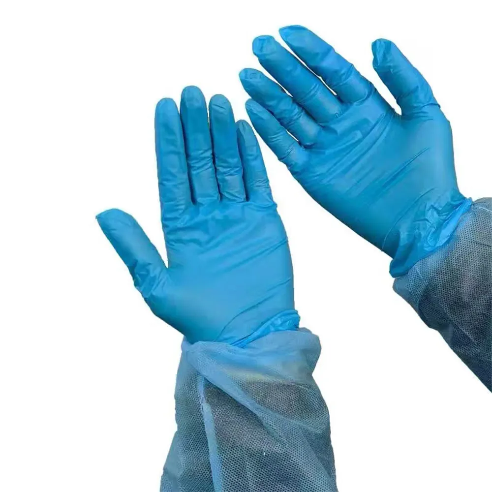 ถุงมือไนไตรล์สำหรับผ่าตัดผ่านการฆ่าเชื้อถุงมือไนไตรล์ถุงมือสีน้ำเงิน