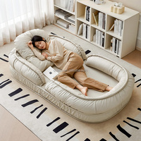 102893 Quanu, gran oferta, diseño moderno, respaldo plegable ovalado, relleno de esponja a prueba de humedad, sofá de tela para sala de estar