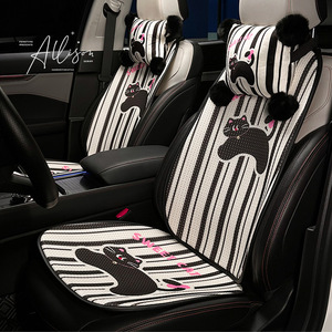 Cute Cat Themed Car Headrest And Lumbar Support Pillow Rectangle Ergonomic Four Seasons - Product Image 2