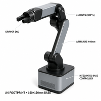 Bras robotisé de bureau industriel 4 axes DR4 pour assemblage électronique avec moteur pour tâches de bobinage de circuits imprimés, charge utile 500g, portée 440mm, DC 12V