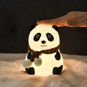 Lampu <span class=keywords><strong>Led</strong></span> warna-warni untuk anak-anak, lampu Panda kartun lucu silikon Sensor sentuh kamar tidur samping tempat tidur, lampu malam untuk anak-anak 2023