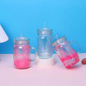 Mug de voyage en plastique de 20 oz, revêtu, à double paroi, réutilisable, écologique, transparent, avec poignée et couvercle anti-fuite, sans BPA, pour les voyages - Product Image 3