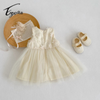 Robe de fête pour bébé fille en coton, vêtements pour nouveau-né Enge 2025, été, dentelle ancienne, anniversaire, jupe mignonne, vente en gros