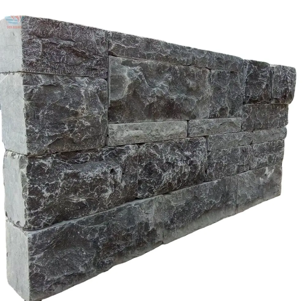 Biru Alami Batu Kapur Wall Cladding Split Permukaan Bluestone untuk Dinding