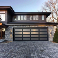 Porte de garage sectionnelle moderne en verre trempé dépoli 9x8 9x7 16x7, porte de garage électrique en plexiglas pour la maison