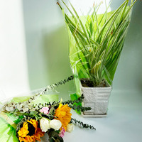 Sac d'emballage pour fleurs en plastique transparent refermable avec logo et impression personnalisés pour bouquets