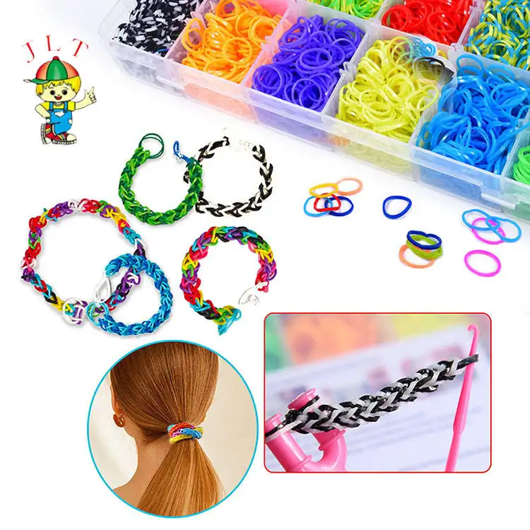 Schlussverkauf Kinder-DIY-Lohm-Gummibänder kleine Schachtel Loom-Bänder für Kind Mädchen Geschenk