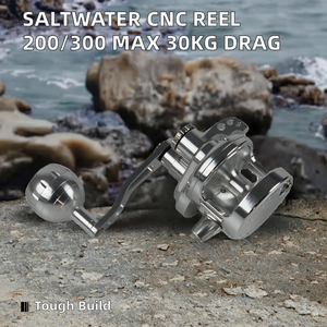トップラインタックル TC300 アルミCNC加工 ソルトウォーター トローリングリール 200-300シリーズ 釣り 右巻き 最大ドラグ力 25kg/30kg ジギング - Product Image 2