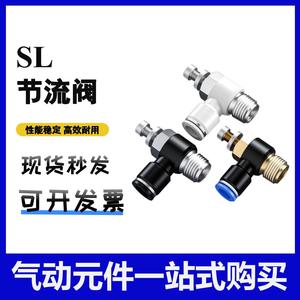 วาล์วควบคุมการไหลของแก๊สแบบทองเหลือง Liyang Pneumatic Throttle Valve รุ่น SL6-01/8-02/10-03 ขนาด 1/4 นิ้ว - Product Image 5