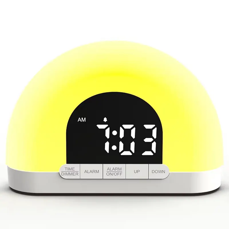 Smart Digital Alarm Clock Sunrise Simulation Light With Snooze Function Desk Clock Wake Up Light
