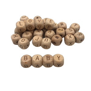 BRICOLAGE A-Z Lettre Naturel Cube Carré Hêtre En <span class=keywords><strong>Bois</strong></span> <span class=keywords><strong>Perles</strong></span> de Lettre - Product Image 4