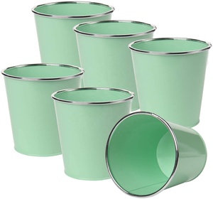 Maceta de <span class=keywords><strong>Metal</strong></span> galvanizada para jardín, maceta para maceta, maceta para jardín, plantas de hierbas suculentas para decoración artística y artesanal - Product Image 1