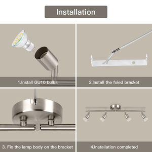 Spot de plafond <span class=keywords><strong>GU10</strong></span> orientable et réglable à 4 voies, en métal moderne, idéal pour restaurant et salon – Vente directe usine - Product Image 3