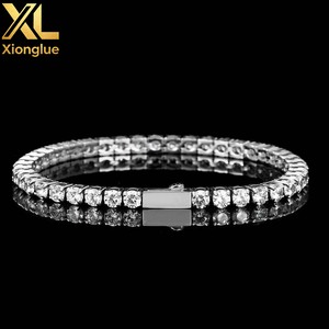 <b>Iced</b> <b>Out</b> Tennis Necklace Stainless Steel 18K Gold Plated Zircon Stone Unisex 18inches <b>Chain</b> - Product Image 1