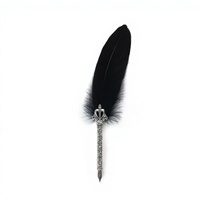 Stylo plume vintage noir pour calligraphie et dessin DIY - Fournitures d'écriture multifonctions avec plume d'oie