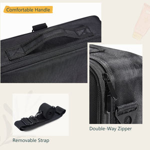 Travel <b>Makeup</b> Bag Train <b>Case</b> Large Cosmetic <b>Case</b> Organizer Portable Artist Storage Bag with Adjustable Dividers & Strap - Product Image 5