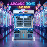 Équipement de divertissement d'arcade : Machine à grue attrape-poupées à deux joueurs, jeu à prix Happy Baby 3