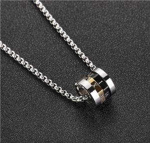 Nouveaux designs de pendentifs textuels en acier inoxydable, pendentif rond avec zircon, plaqué or 18 carats, bijoux pendentifs - Product Image 3