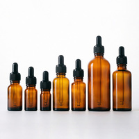 Flacons compte-gouttes en verre ambré de qualité supérieure de 5 ml, 10 ml, 20 ml, 30 ml, 50 ml, 100 ml avec bouchons noirs et compte-gouttes pour huiles d'aromathérapie