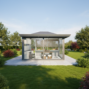 Véranda solaire autoportante triangulaire quatre saisons en verre pour chambre et patio, avec cadre en aluminium double, pour usage résidentiel extérieur en hiver - Product Image 1