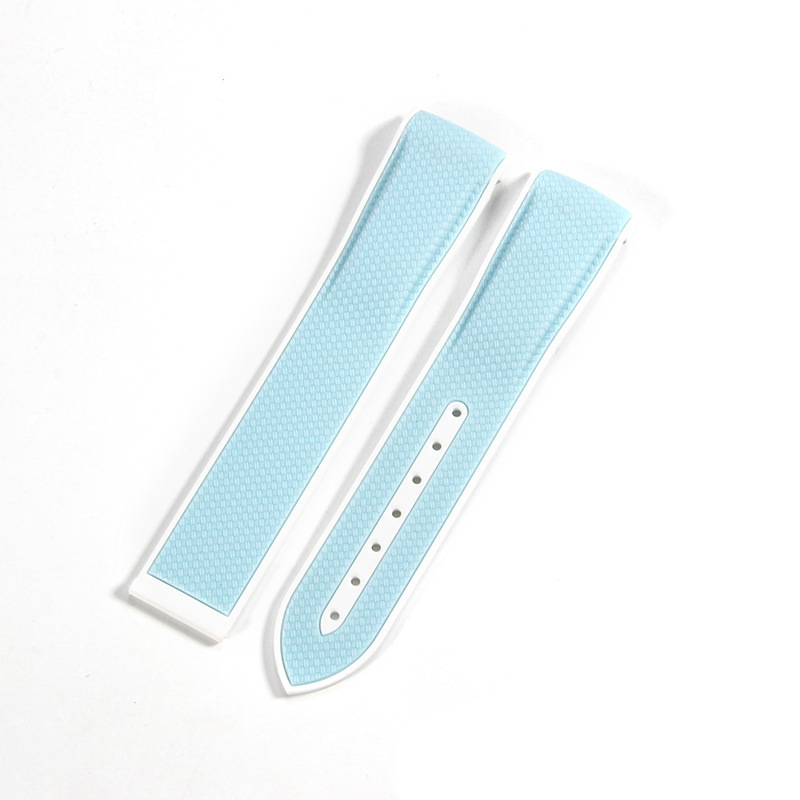 Bleu clair et blanc + (sans boucle)