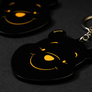Custom Solid Color Cat Cartoon Light <b>Keychain</b> Promotional Gifts-Colorful Printed Charm Accessory cartoon <b>leather</b> <b>keychain</b> - Product Image 6