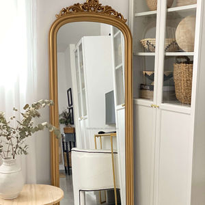 Ensemble de miroirs de <span class=keywords><strong>console</strong></span> de meubles artisanaux en or/noir orné d'une arche, décoration, grands miroirs dorés pleine longueur pour la décoration murale - Product Image 1