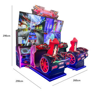 Simulateur de course d'arcade commercial avec écran 3D 55 pouces LCD*4, volant à retour de force, siège vibrant, à monnayeur, en anglais - Product Image 4