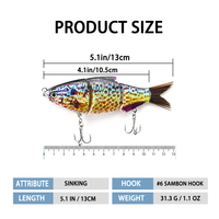 New Segmented Fishing Lure 3 SectionsJointed Swim Bait Lure 13cm 30.5g Artificial Bait Fishing Tackle Swimbait Wobblers