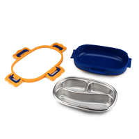 Nouvelle boîte à lunch pour bébé et enfant en acier inoxydable à 3 compartiments, sans BPA, avec bol