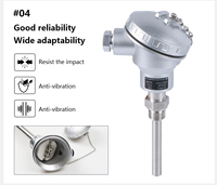 Transmetteur de température personnalisable OEM & ODM HTM228 HJSENSOR PT100 4-20mA avec sonde SS304/SS316L, précision 0,5% FS, IP65