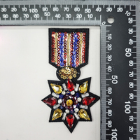 Patch décoratif en strass pour vêtements de style vintage, veste, applique de luxe faite à la main en strass, DIY, lavable, en plastique