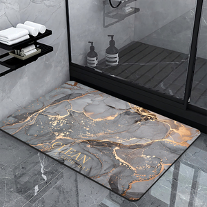 Diatomeeënmodder Badkamer Water-Absorberend Sneldrogende Vloermat Antislip Marmeren Bedrukt Tapijt - Product Image 5