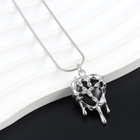 Collar de estrella esmaltada con cadena de cuentas plateada, dije de luna rosa y negra, estilo bohemio, regalo, venta al por mayor, collares de estrella personalizados para mujer