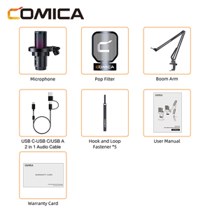 Microphone USB-C filaire COMICA EJoy Uni(A) RGB cardioïde à condensateur avec suppression du bruit, 24 bits 48 kHz, pour utilisation sur ordinateur de bureau, podcast, YouTube - Product Image 3