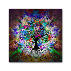 Vendite giornaliere colorato albero della vita parete arte astratta paesaggio farfalla dipinto su tela stampata per la decorazione domestica - Product Image 1