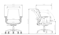 GT2-A moderne ascenseur conception pivotant tâche/chaise de personnel accoudoirs réglables doux confortable tissu coussin dos pour ordinateur de bureau