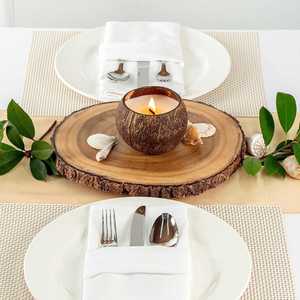 Tazón de Cáscara de Coco Natural Pulido y Ecológico para Hacer Velas - Product Image 3