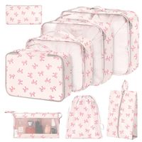 Ensemble de 6/8 cubes de rangement de voyage, organisateurs de bagages, organisateurs de valises avec sac à chaussures, trousse de toilette, sac à linge, accessoires de voyage