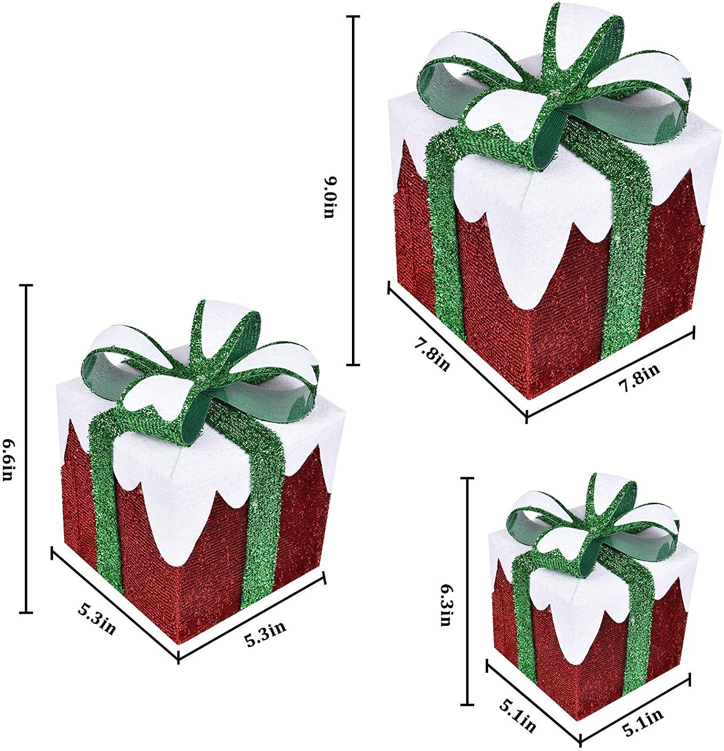 christmas decorations gift box decorative lighting 8 functions indor home decor festival new year China Professional Manufacture